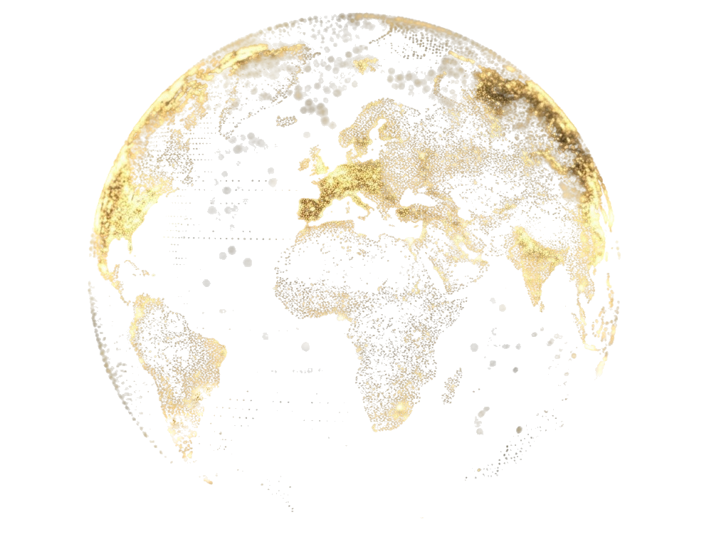 Gold globe illustration representing Transique's city network